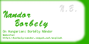 nandor borbely business card