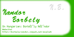 nandor borbely business card